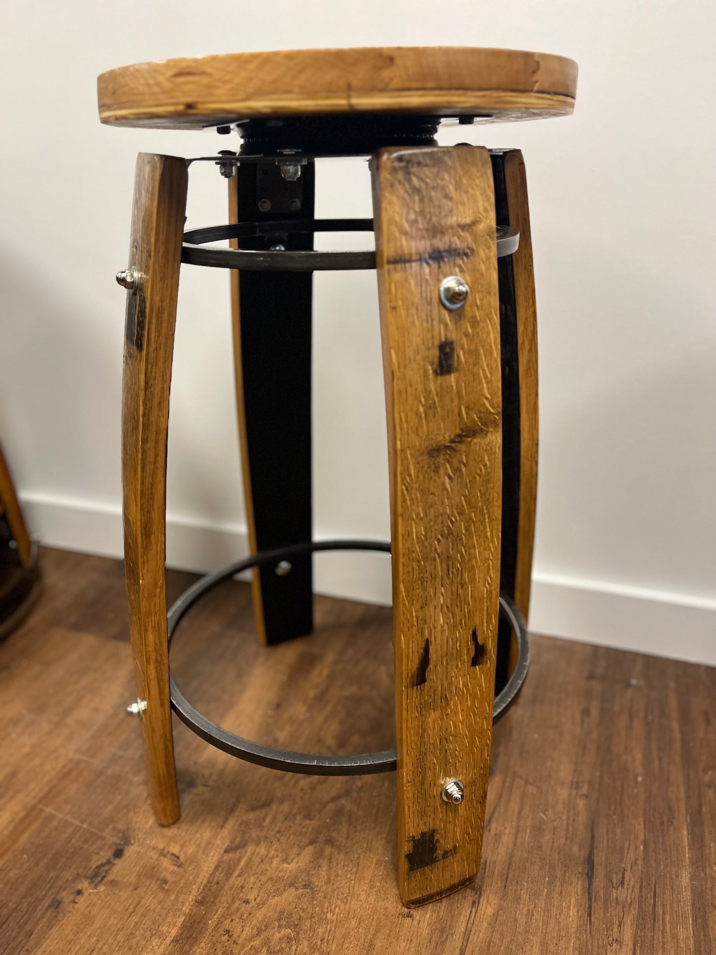 Industrial Bourbon Barrel Stool