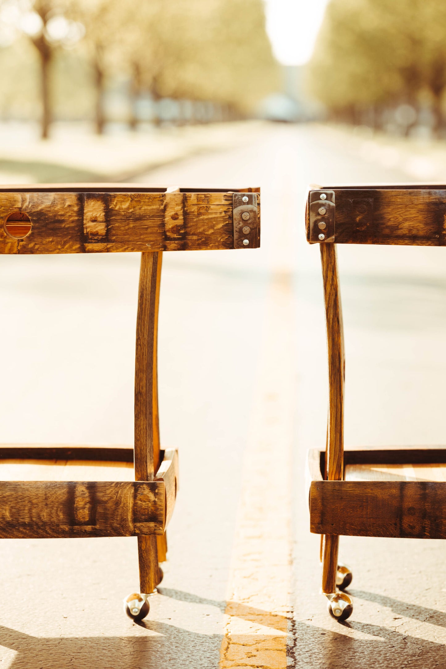 Bourbon Barrel Stave Coffee Cart