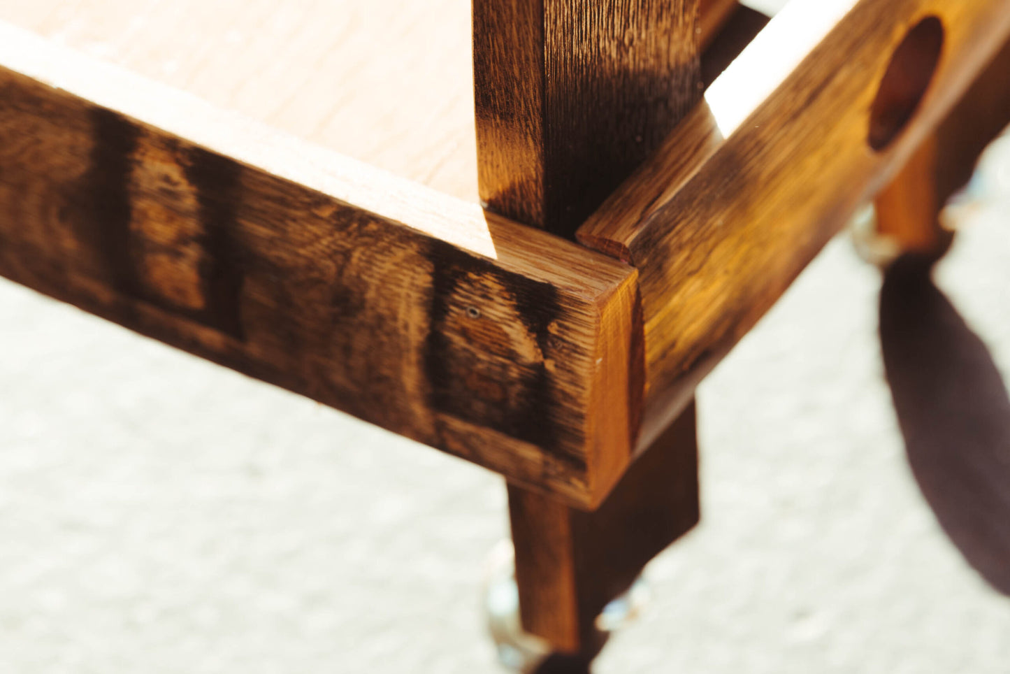 Bourbon Barrel Stave Coffee Cart