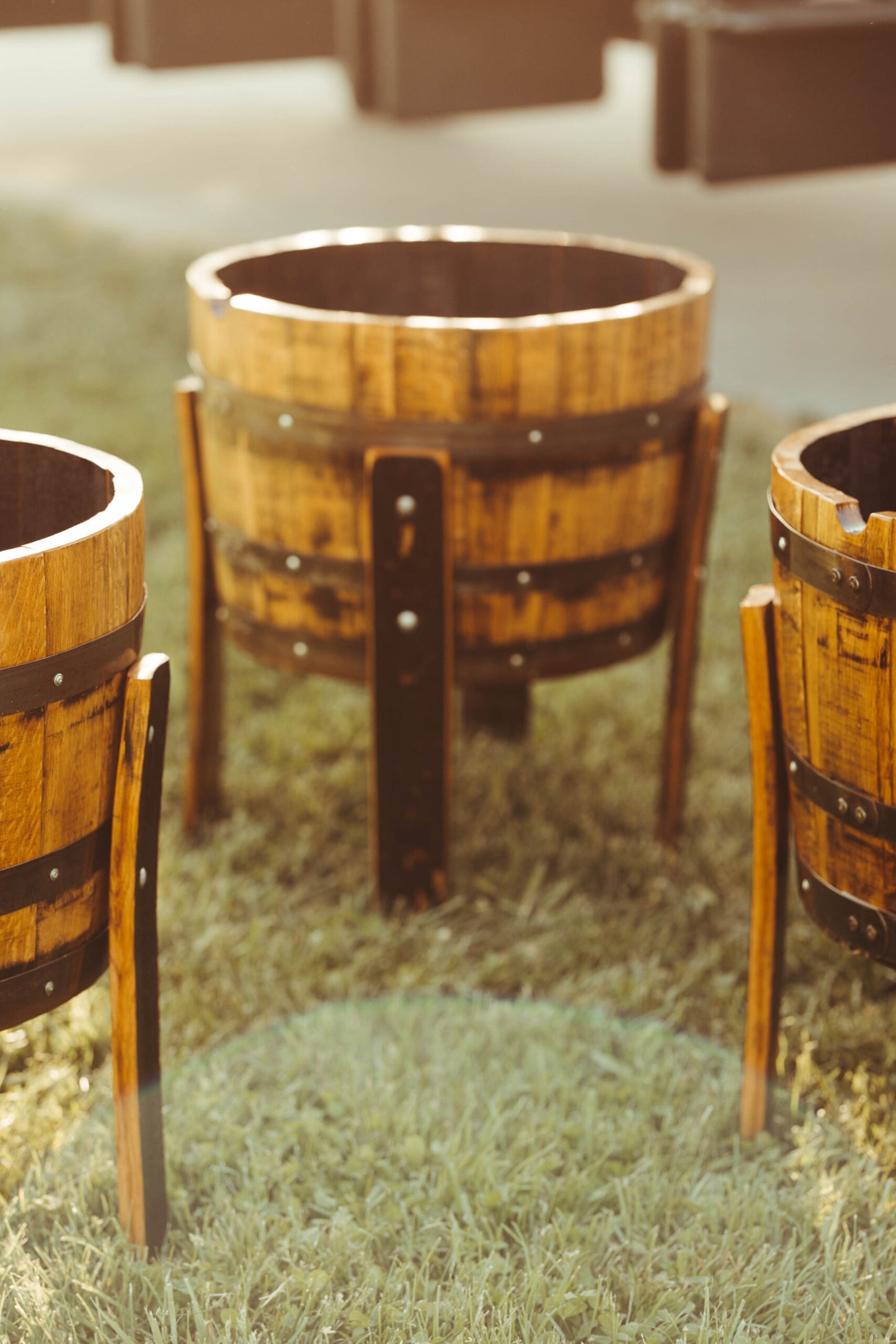 Bourbon Barrel Planter with Liner