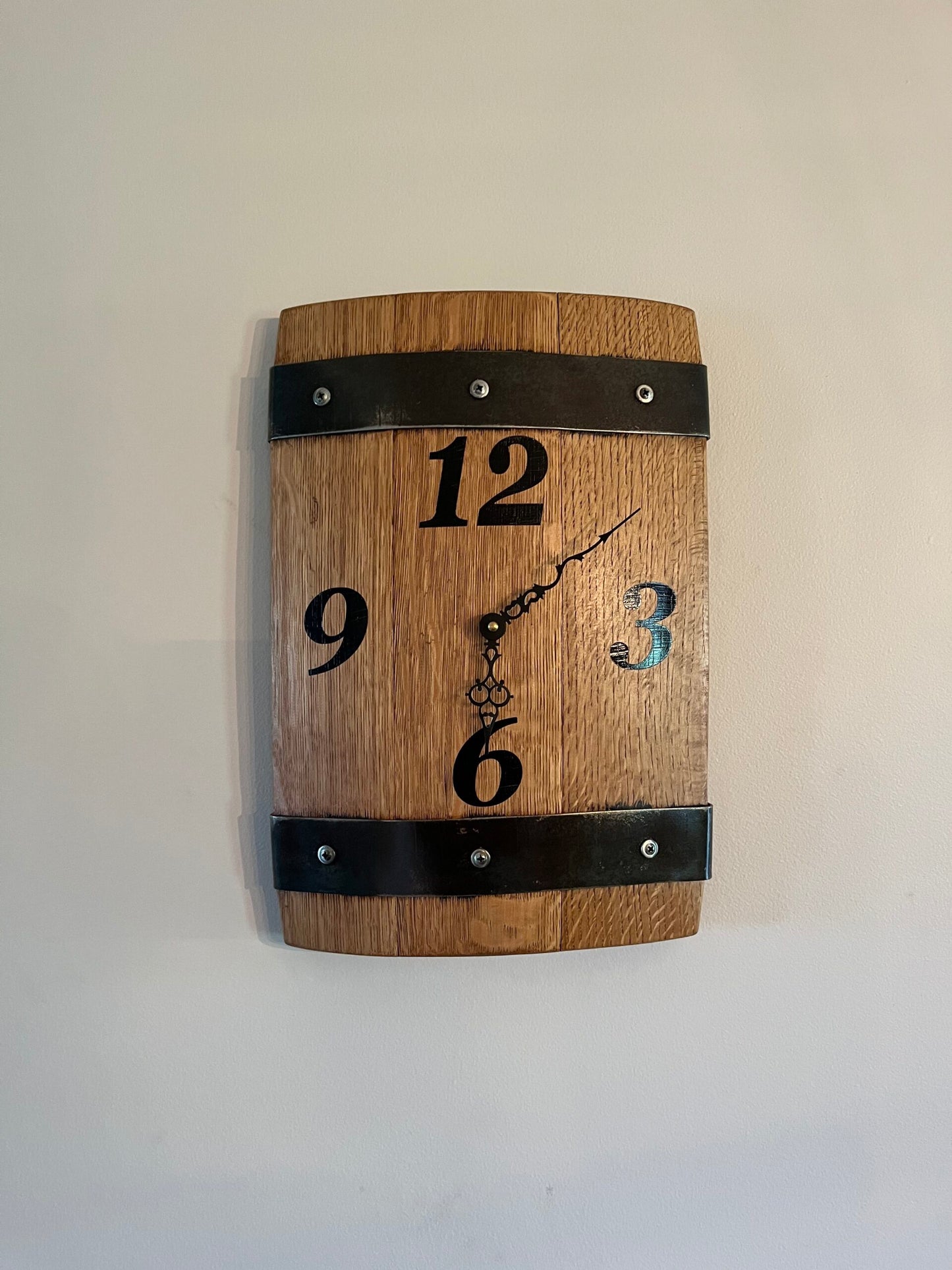 Bourbon Barrel Stave Clock